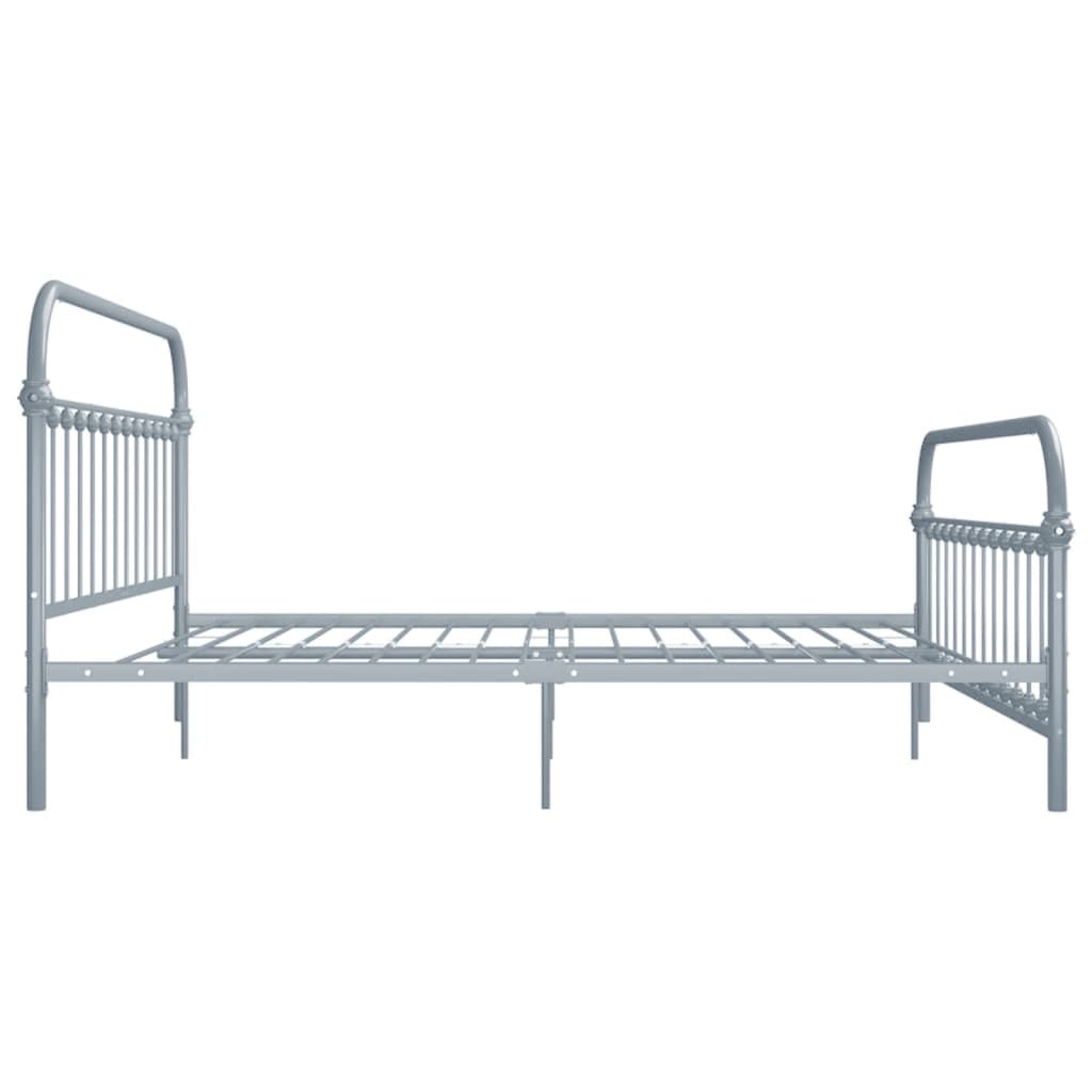 284509 vidaXL Bed Frame without Mattress Grey Metal 180x200 cm Super King